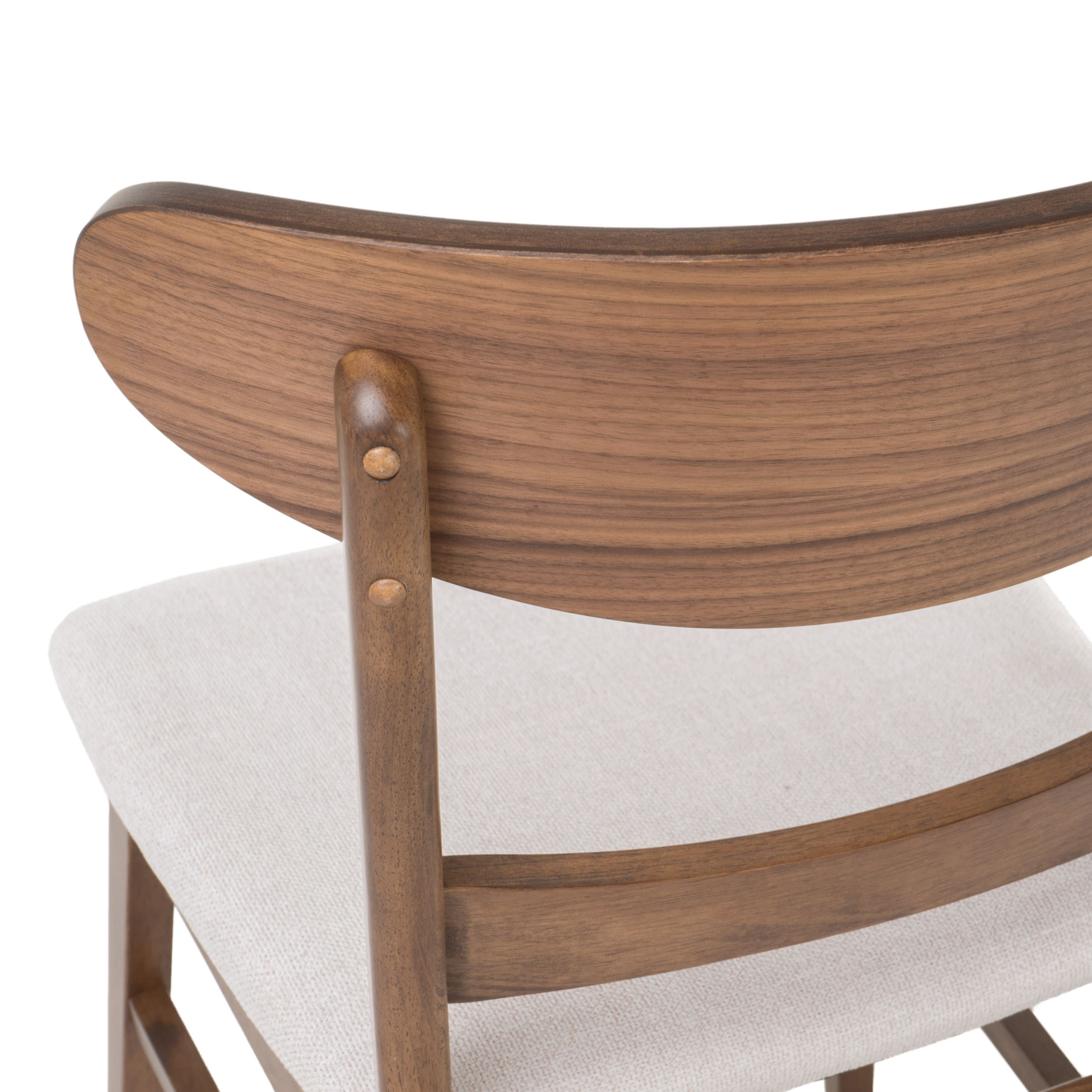 Abrielle Mid-Century Modern Upholstered Rubberwood Dining Chair (Set of 2) by Christopher Knight Home