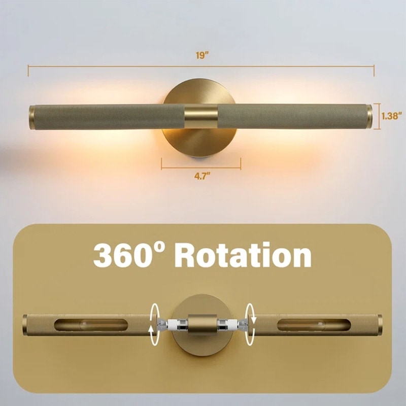 KAYLA Modern Wall Sconces, Brass Wall Mounted Lights, Bathroom Wall Picture Light for Living Room, Indoor Sconce Lighting - N/A
