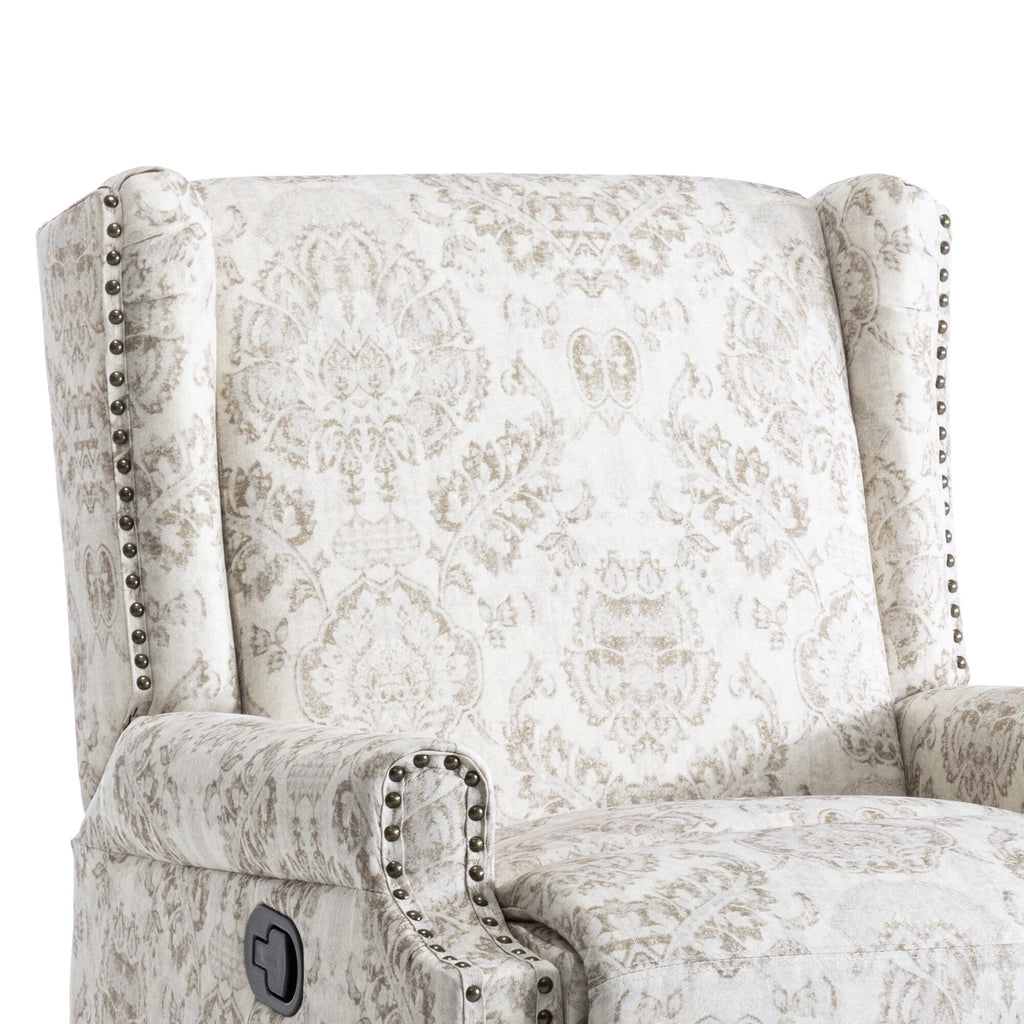 29'' W Pattern Swivel Glider Manual Push Back Recliner Chair Set of 2