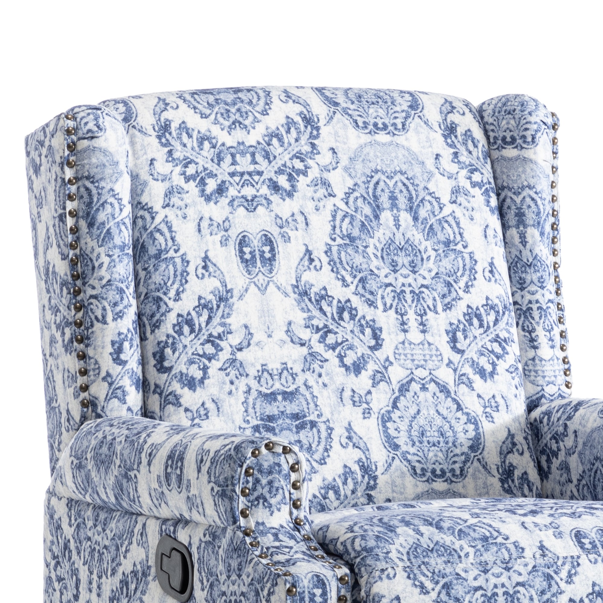 29'' W Pattern Swivel Glider Manual Push Back Recliner Chair Set of 2