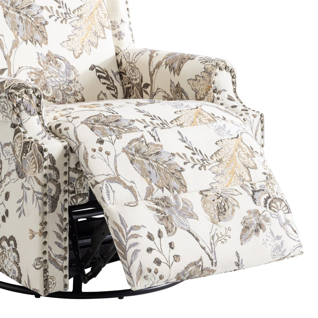 29'' W Pattern Swivel Glider Manual Push Back Recliner Chair Set of 2