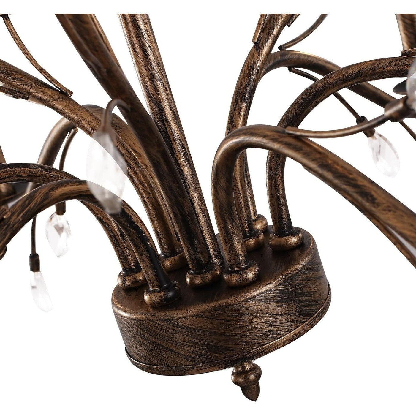 Farmhouse Retro Tree Branch Crystal Chandelier Candle-Style Pendant Light