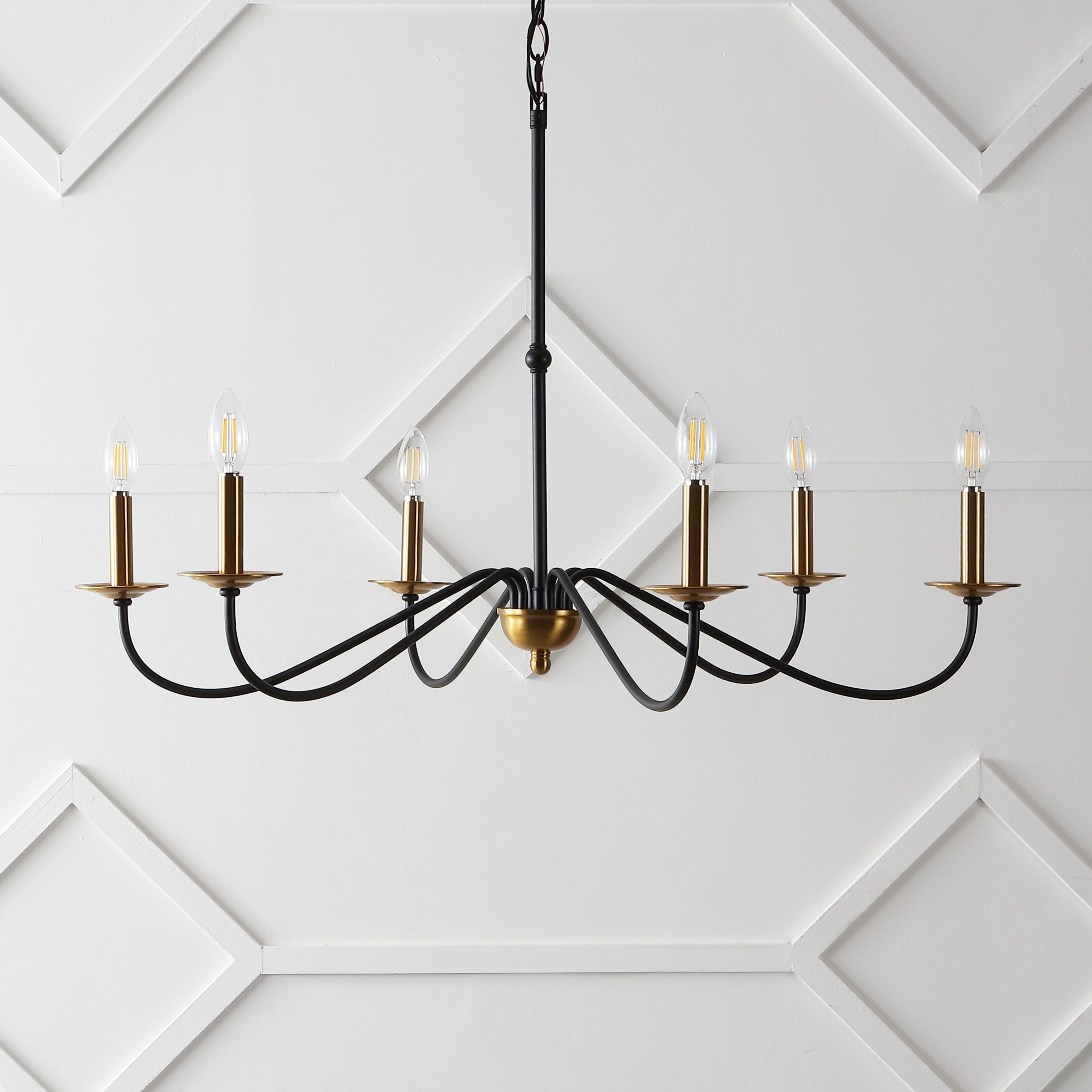 34.75 6-Light Iron LED Chandelier, by JONATHAN Y