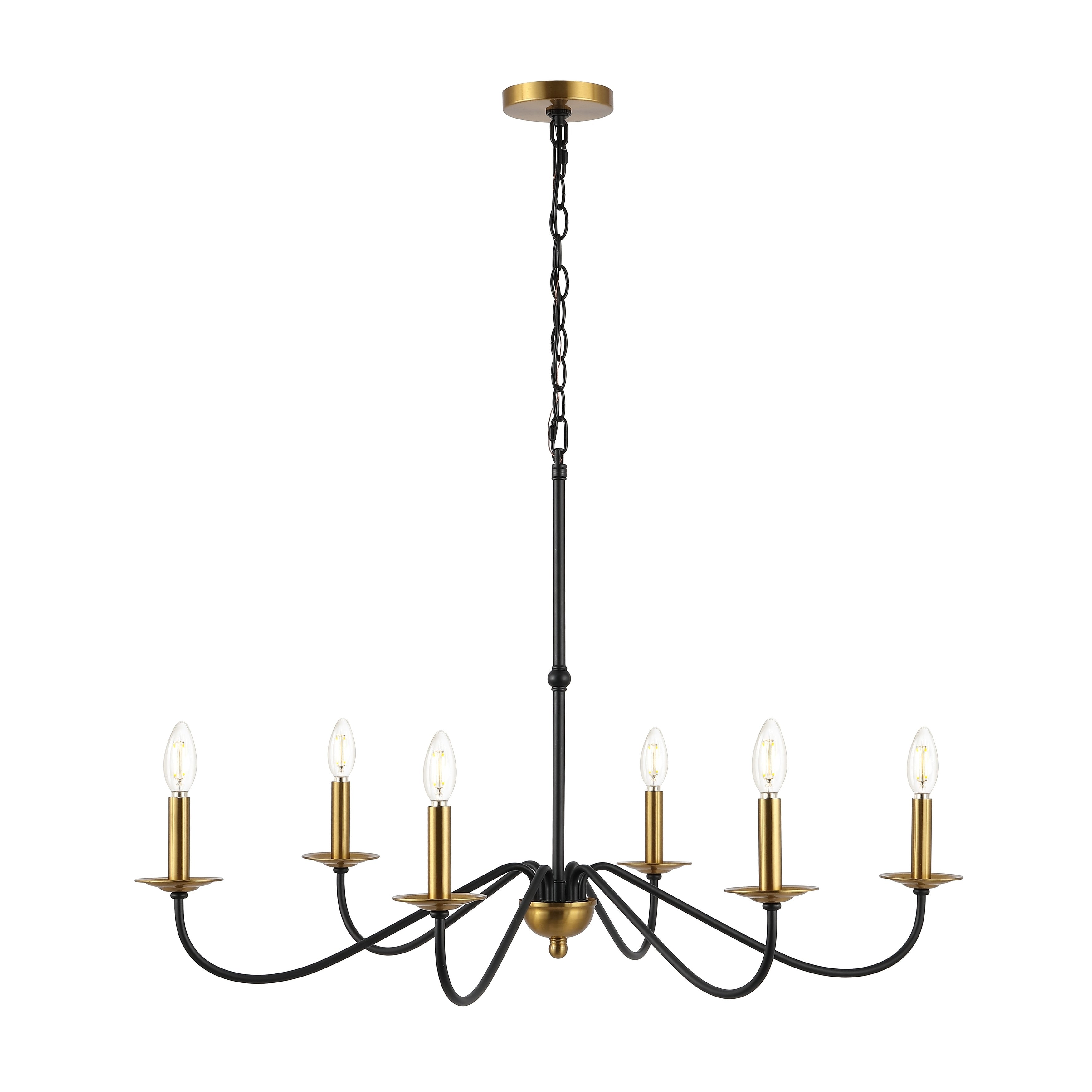 34.75 6-Light Iron LED Chandelier, by JONATHAN Y