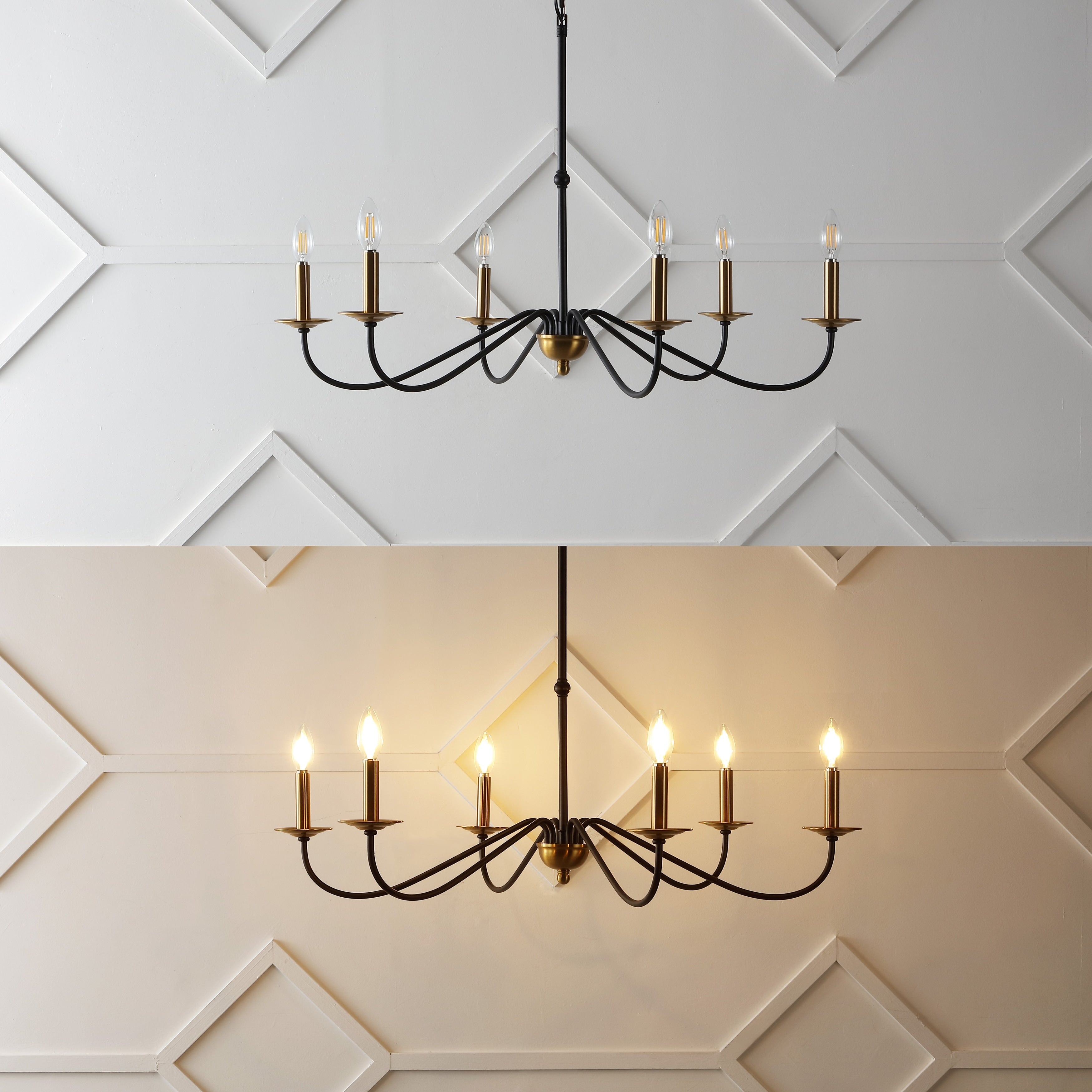 34.75 6-Light Iron LED Chandelier, by JONATHAN Y