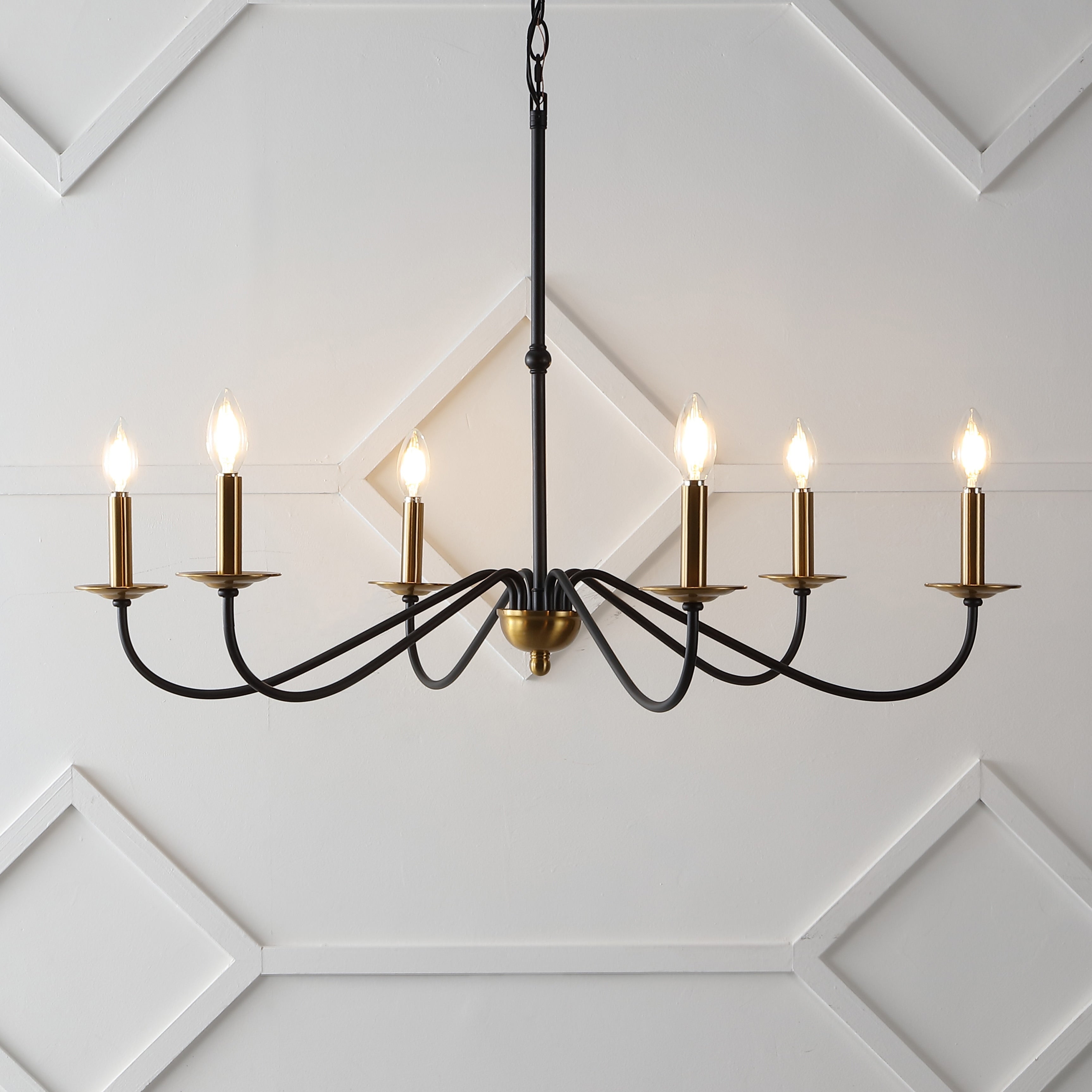 34.75 6-Light Iron LED Chandelier, by JONATHAN Y