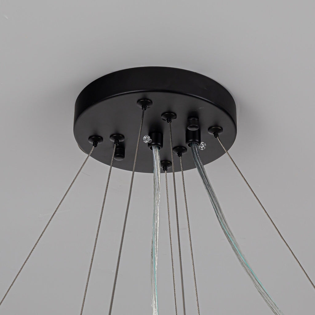 OYIPRO 6/8/12-Light Modern Round Crystal Chandelier Drum Shape Pendant Light for Kitchen Island