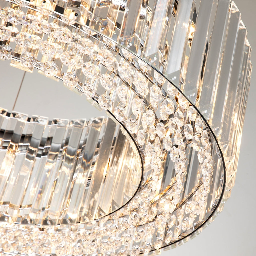 OYIPRO 6/8/12-Light Modern Round Crystal Chandelier Drum Shape Pendant Light for Kitchen Island