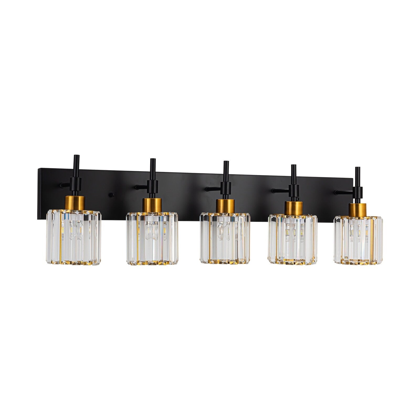 Modern Dimmable Crystal Bathroom Vanity Light Wall Sconces with Crystal Shades