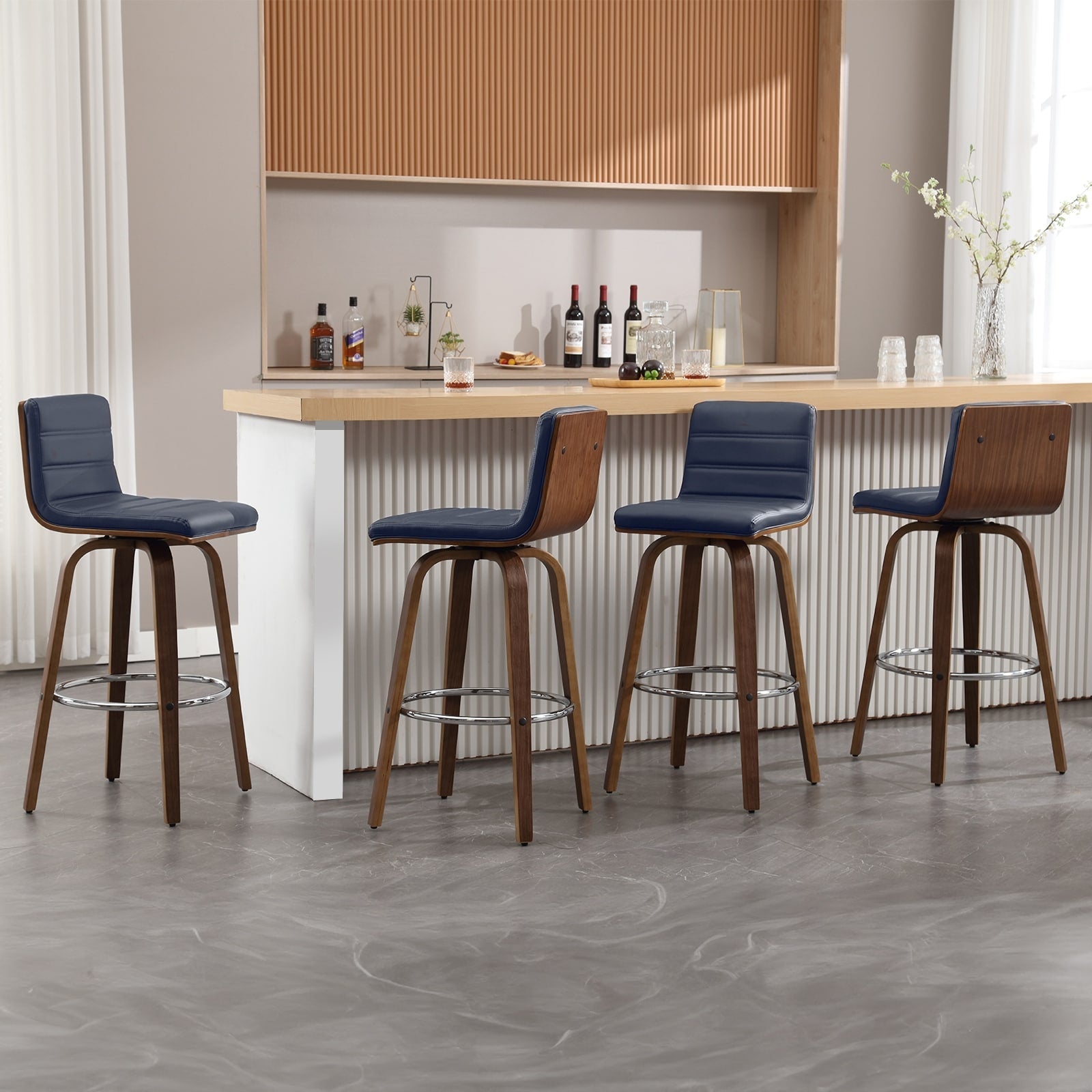 26/29 Faux Leather Swivel Bar/Counter Stools, Set of 2/3