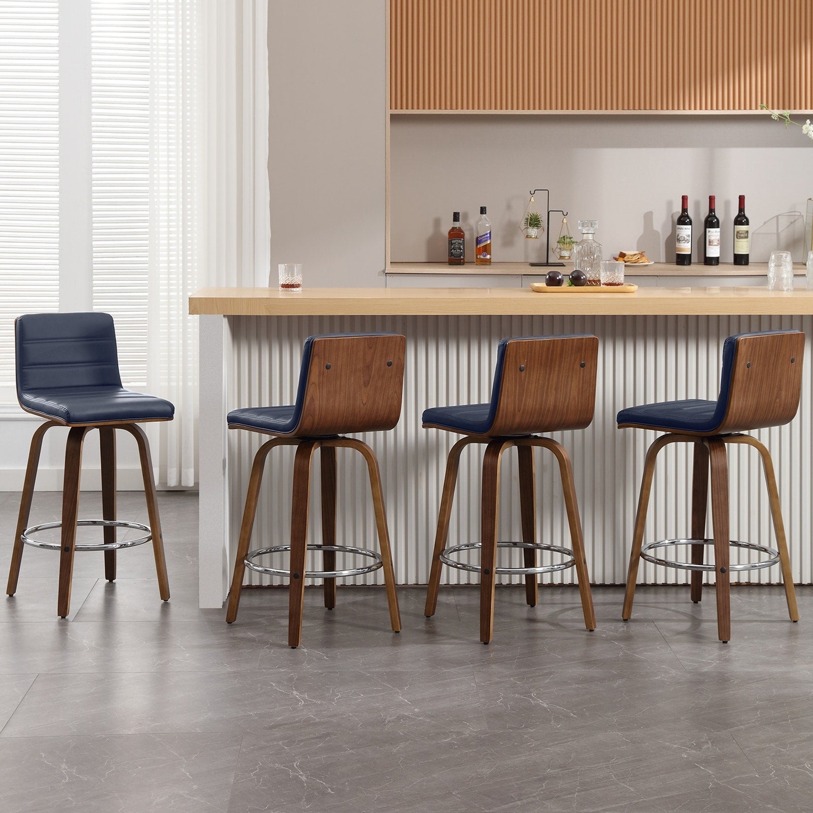 26/29 Faux Leather Swivel Bar/Counter Stools, Set of 2/3