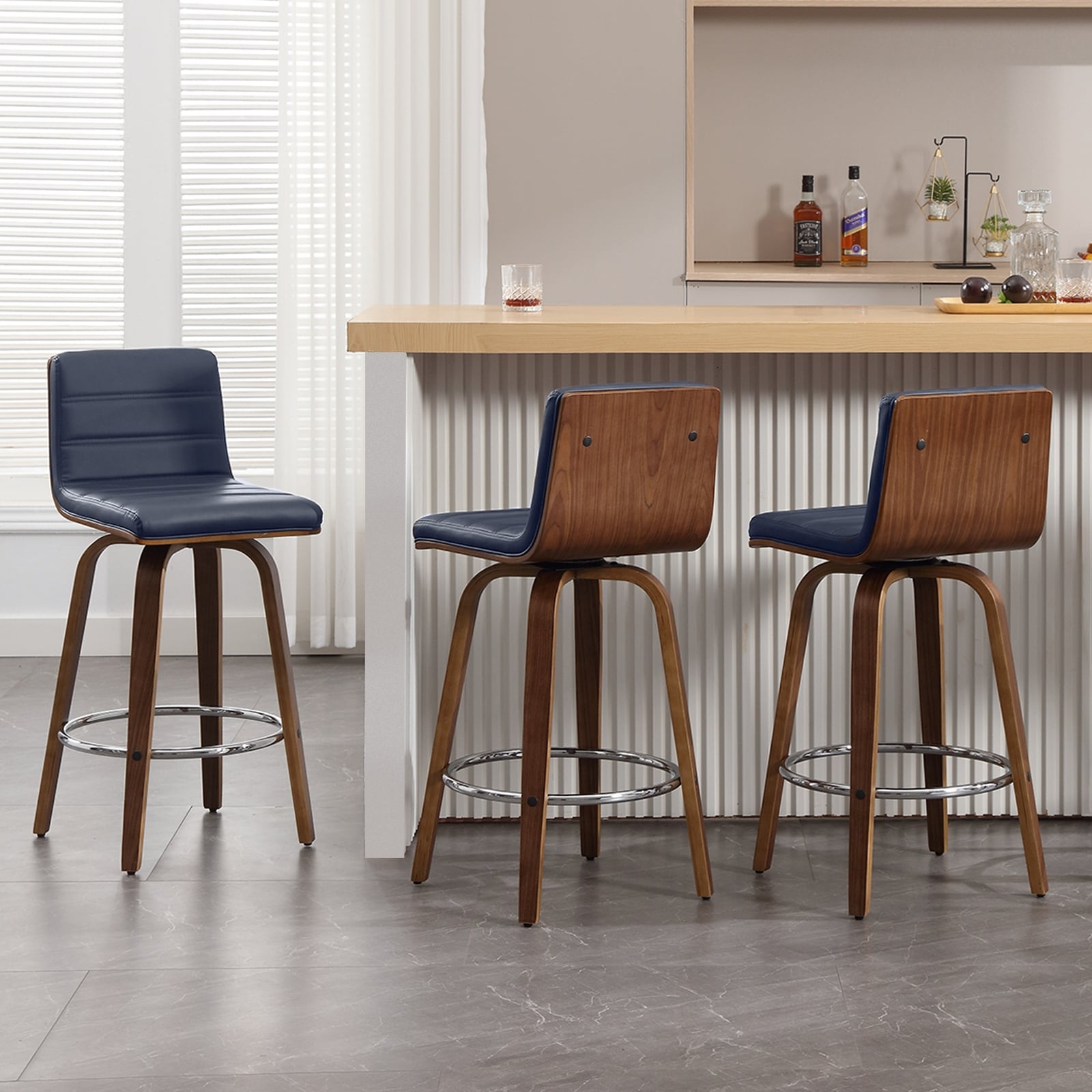 26/29 Faux Leather Swivel Bar/Counter Stools, Set of 2/3