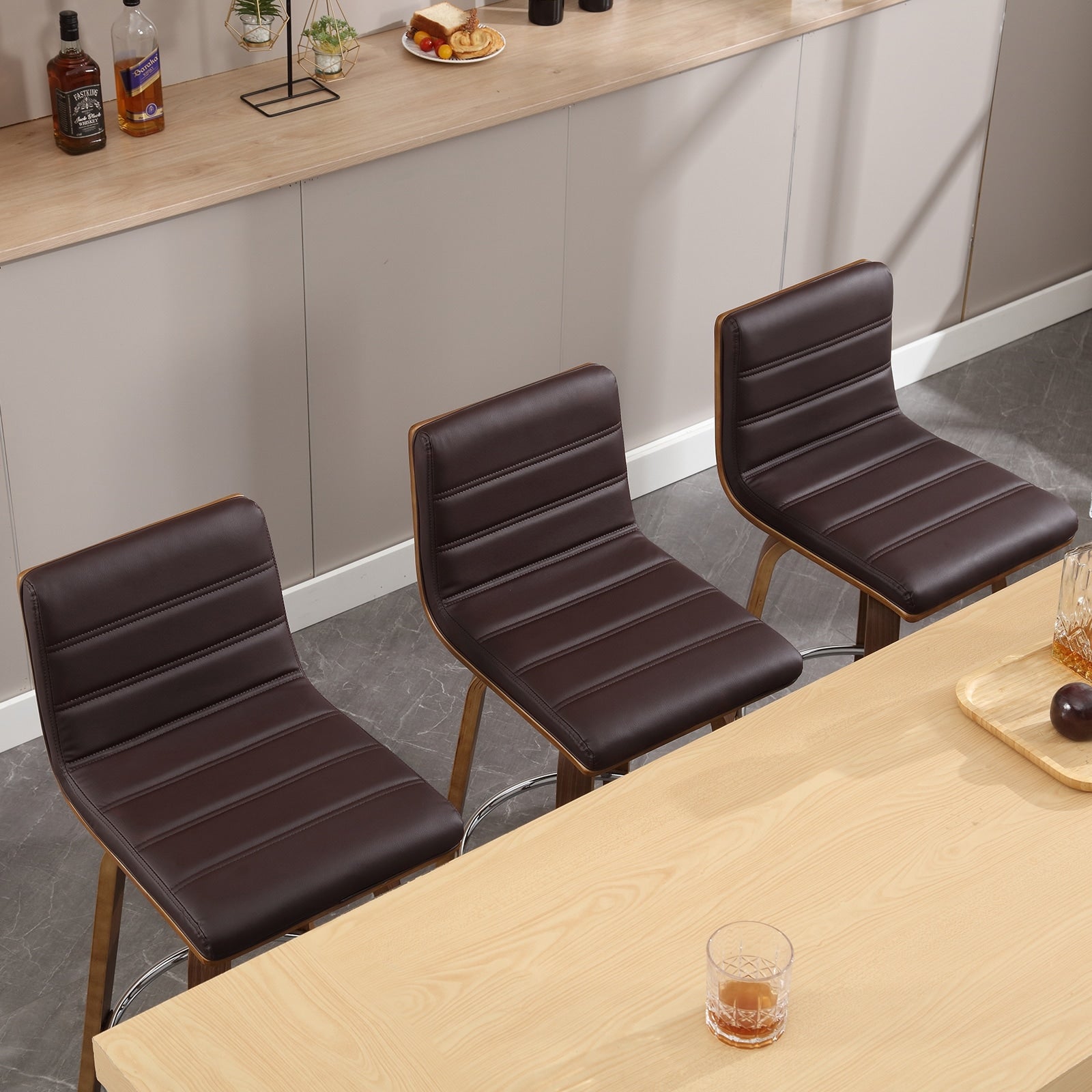26/29 Faux Leather Swivel Bar/Counter Stools, Set of 2/3
