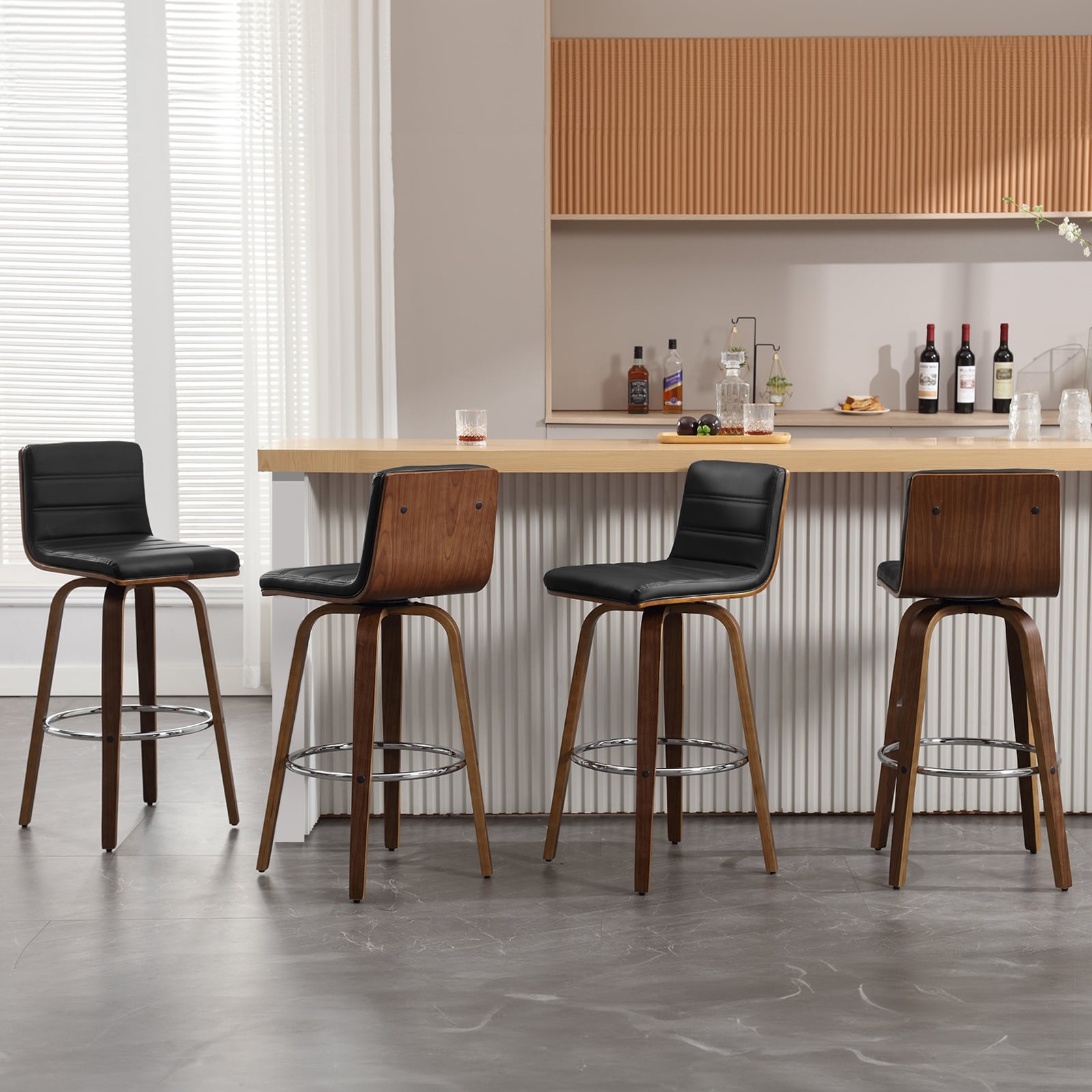 26/29 Faux Leather Swivel Bar/Counter Stools, Set of 2/3