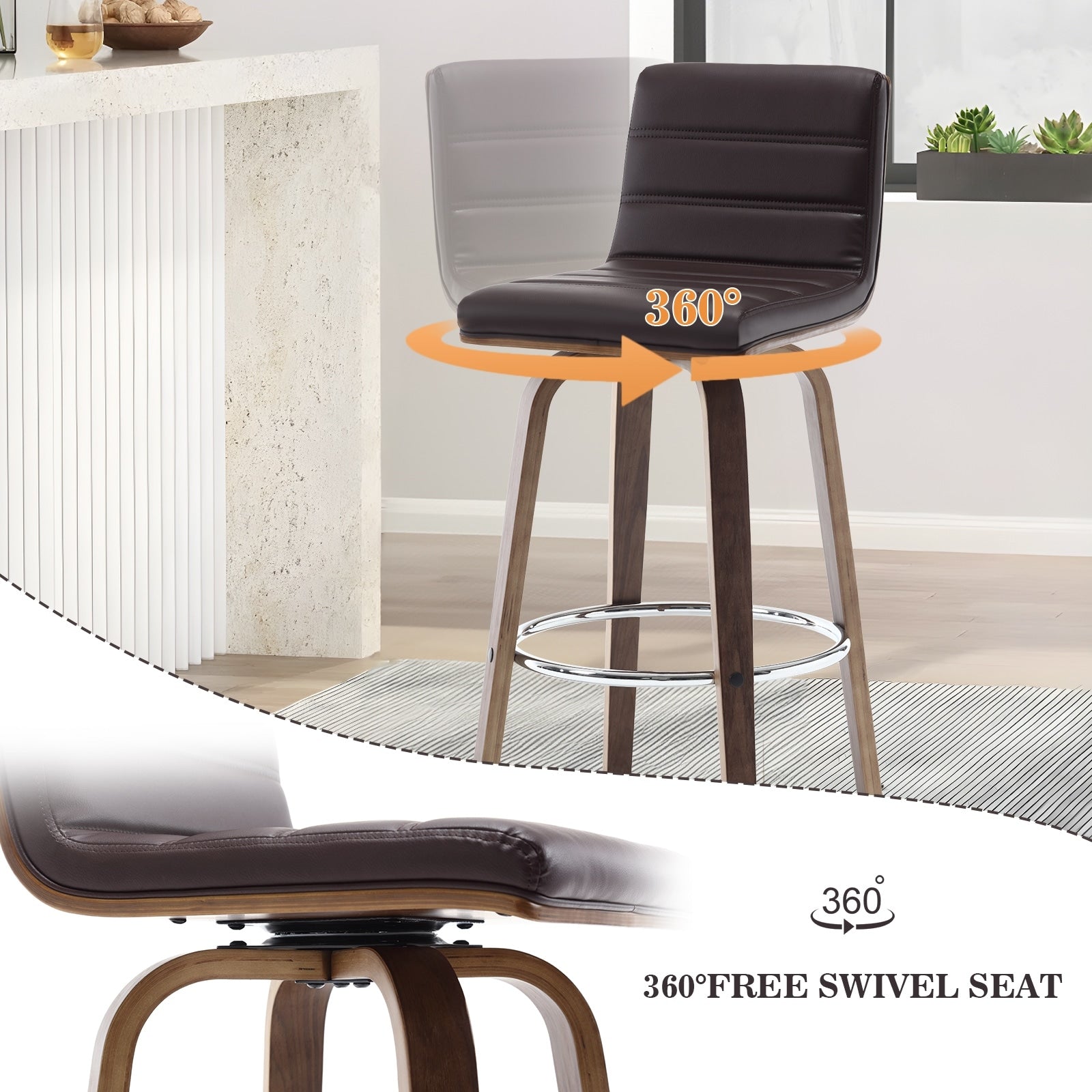 26/29 Faux Leather Swivel Bar/Counter Stools, Set of 2/3