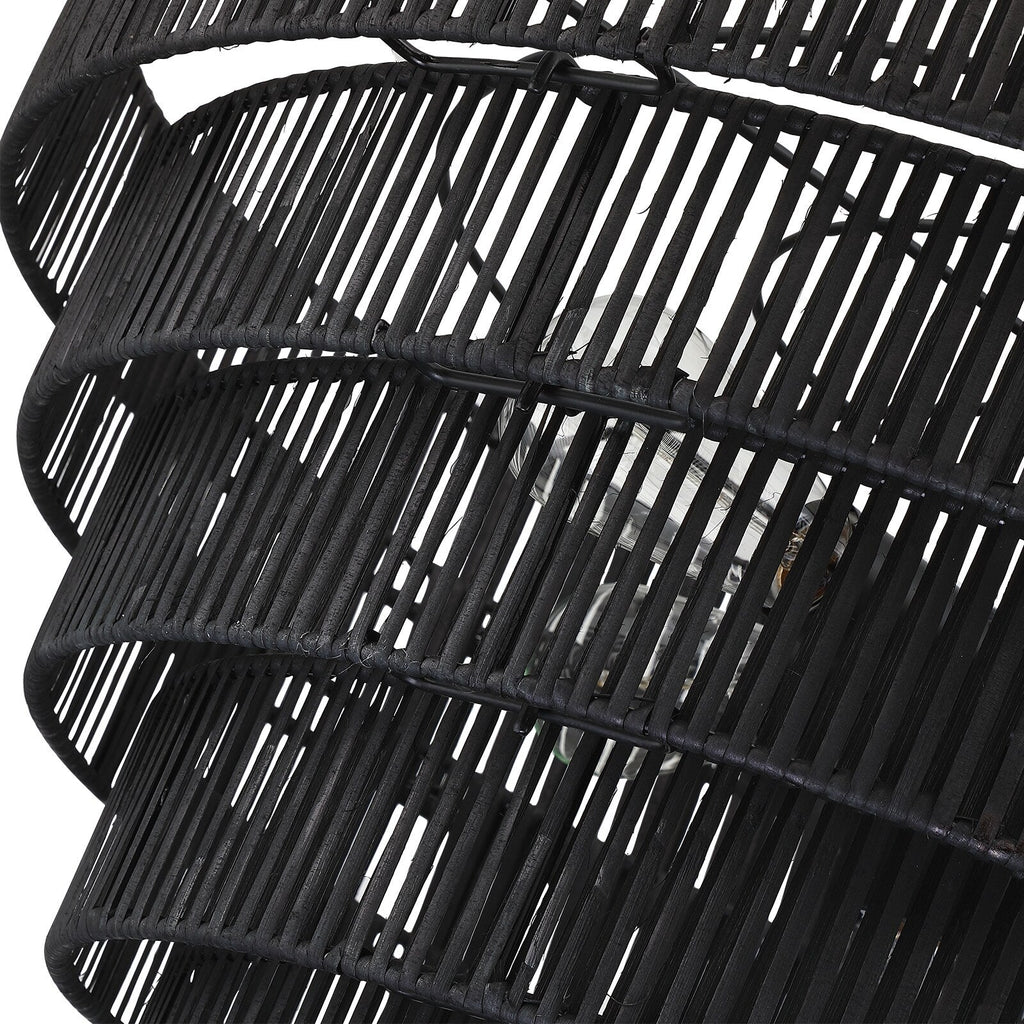 Piersan 5-Light Modern Bohemian Chandelier with Tiered Rattan Shade - 26 in. W