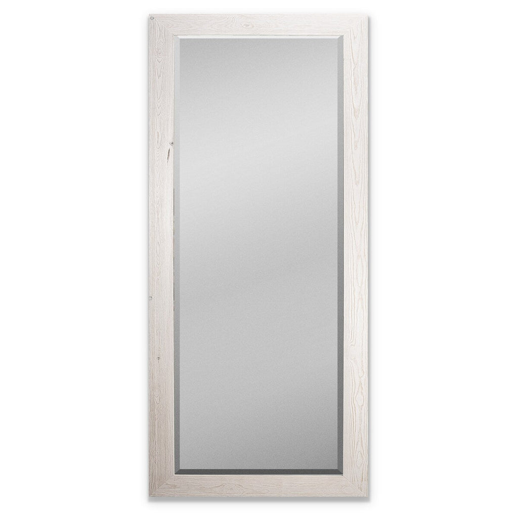 Barnwood Wood Full Length Mirror - Distressed White- 62X27