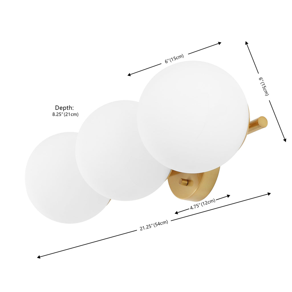 SAFAVIEH Lighting Lambrini 21 Traditional Wall Sconce (3-Bulb) - 6 W x 8 D x 21 H - 21Wx8Dx6H