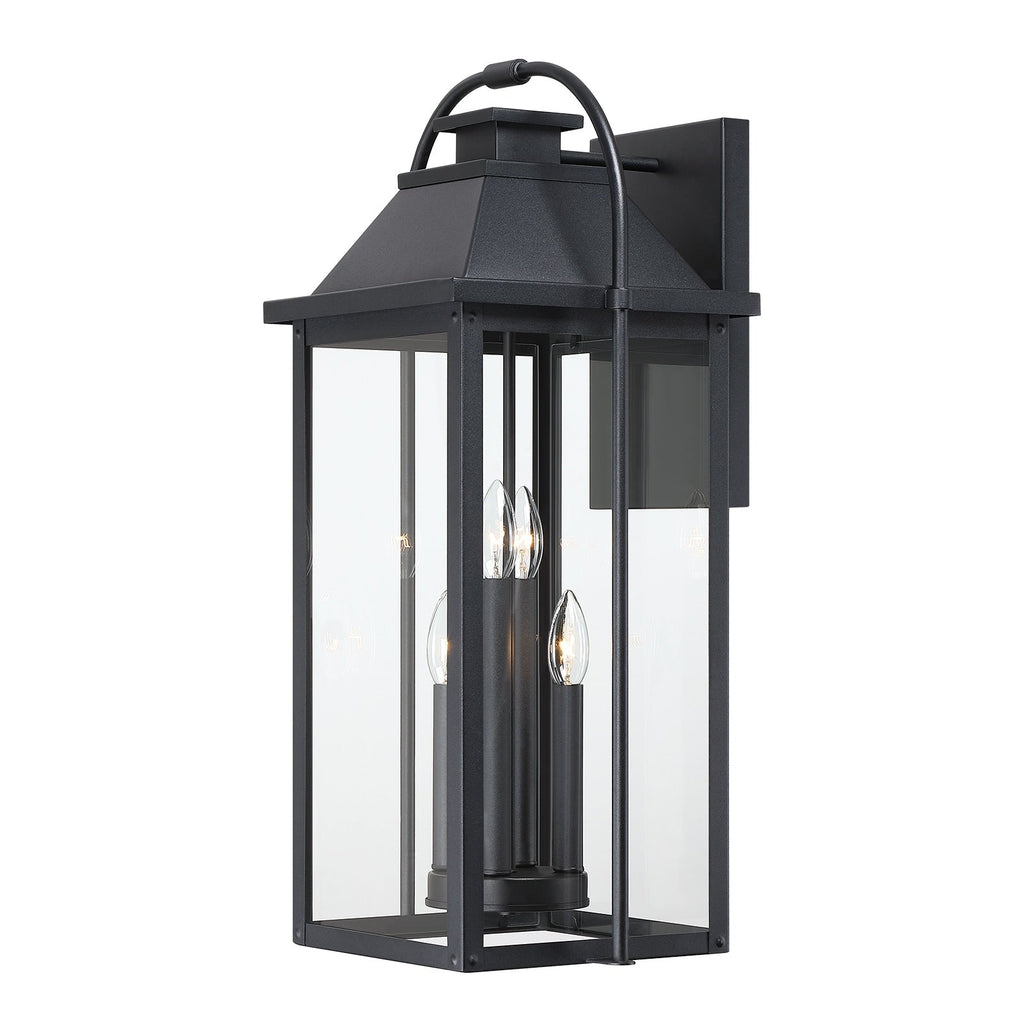Brits Black Outdoor Wall Lantern Sconce Light