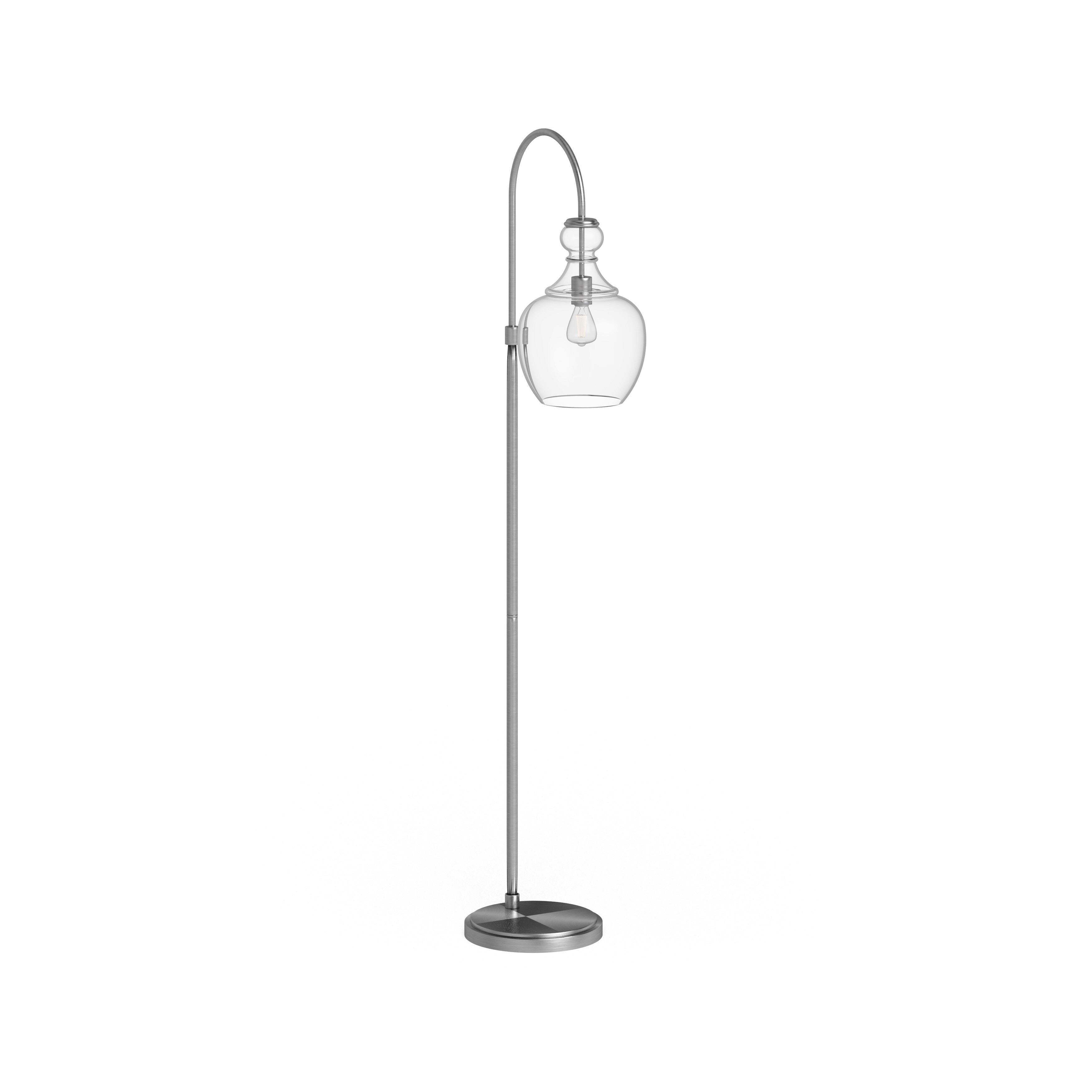 Verona Arc Floor Lamp with Glass Shade