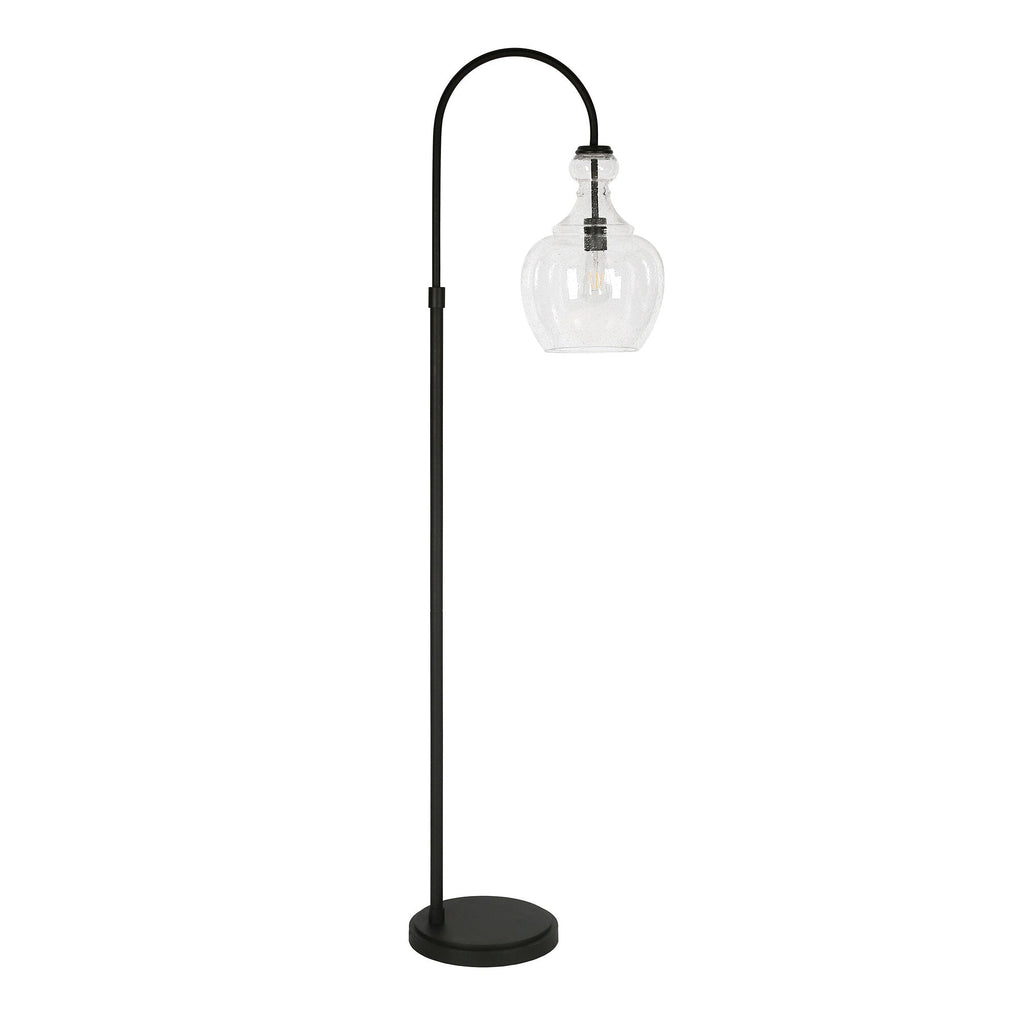 Verona Arc Floor Lamp with Glass Shade