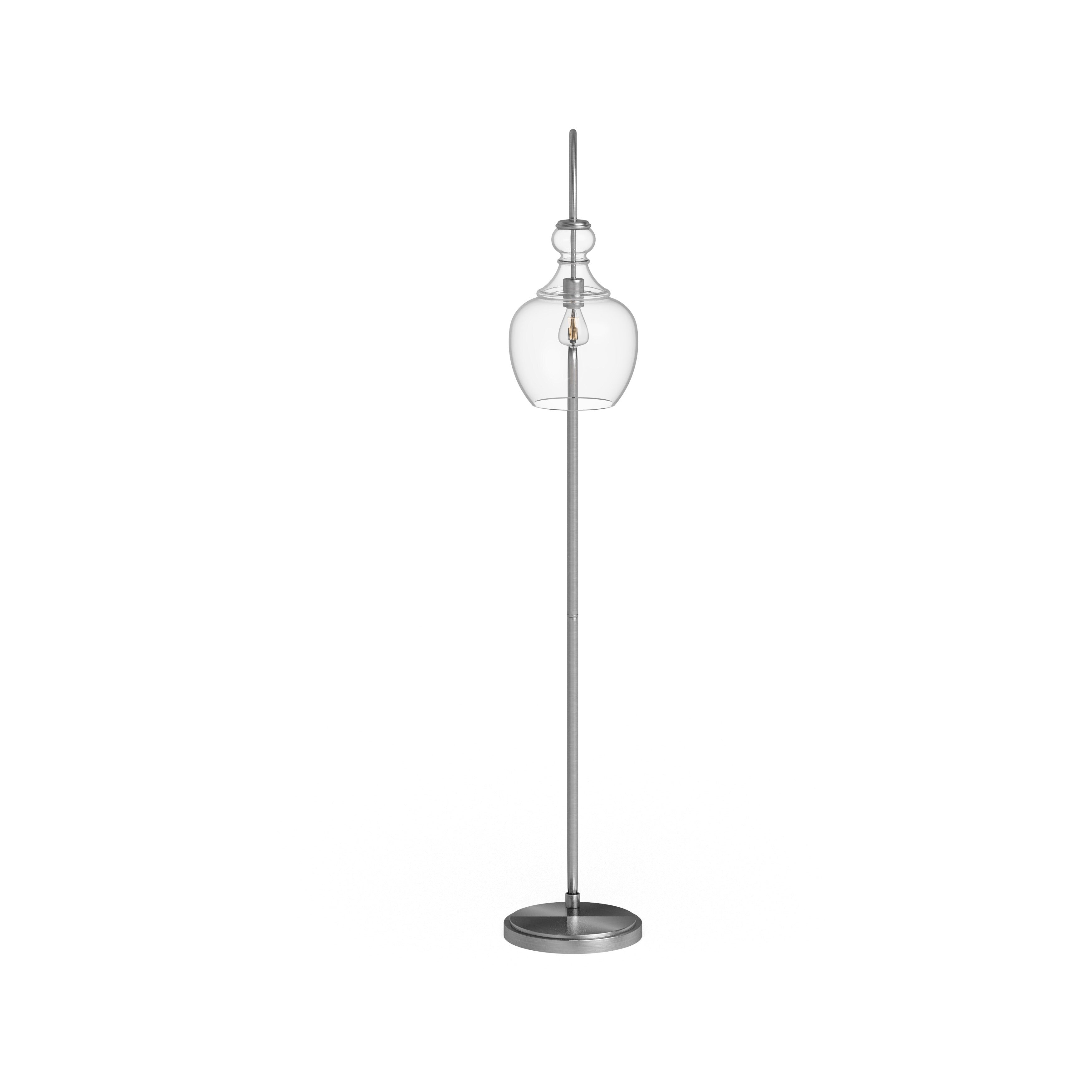 Verona Arc Floor Lamp with Glass Shade
