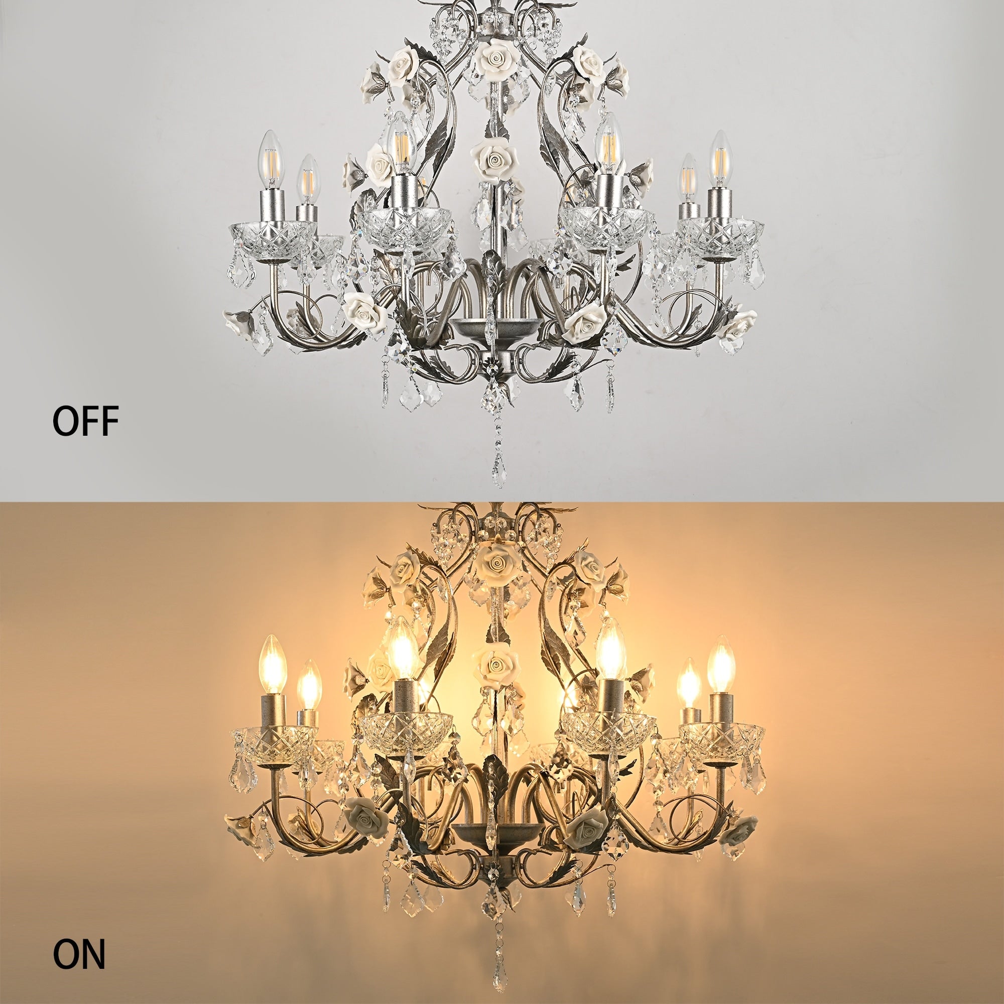 Beautiful and Elegent Vintage Decorative Rose Crystal Palace Chandelier