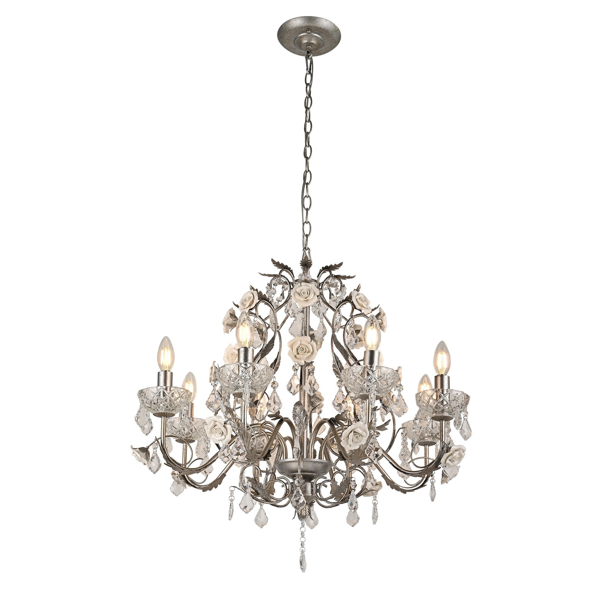 Beautiful and Elegent Vintage Decorative Rose Crystal Palace Chandelier